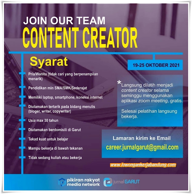 Loker Bandung Content Creator Jurnal Garut