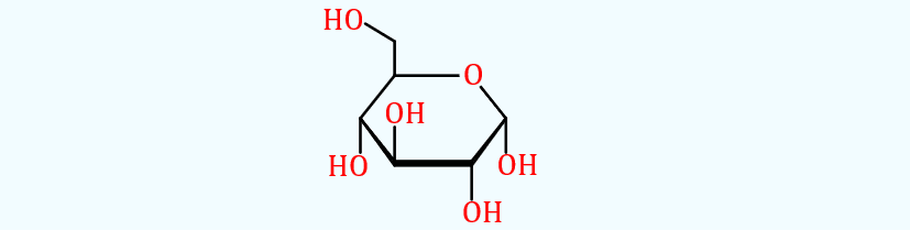 Figura 5‑7.   Proyección de Haworth para la glucosa.  Se usa para modelar azúcares cíclcicos.