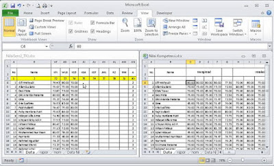 Cara Menampilkan Dua Jendela Dalam Worksheet