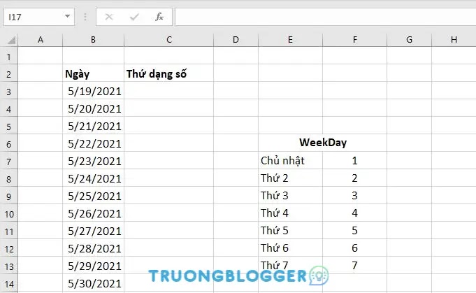 Hướng dẫn cách dùng hàm Weekday chuyển ngày sang thứ trong Excel