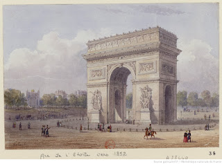 Название :  [Arc de triomphe de l'Étoile] : [dessin] / Gobaut Автор  :  Gobaut, Gaspard (1814-1882). Dessinateur Дата издания :  1852