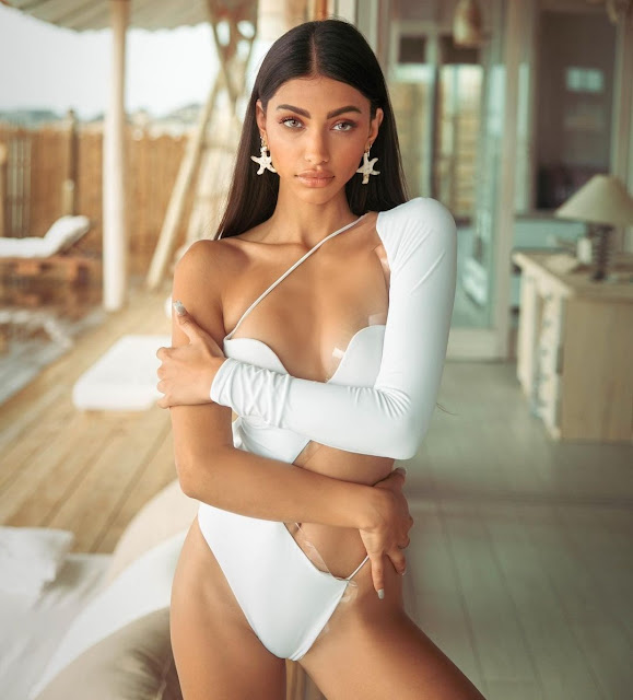 Alanna Panday in white swimsuit