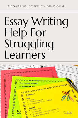 Learn how to support the struggling essay writers in your middle school ELA classroom with this quick tip!