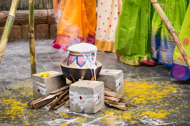 Overflowing pongal pot