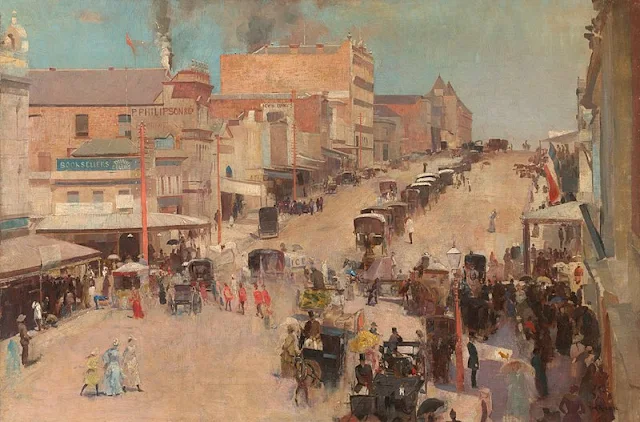 Allegro con brio, Bourke Street west, 1886 - Tom Roberts