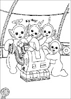 Tinky Winky, Dipsy, Laa-Laa and Po  coloring page