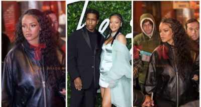 Singer, Rihanna Steps Out On A Date With Boyfriend, Asap Rocky Looking Heavily Pregnant (Photos)