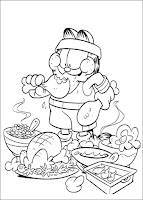 Garfield eating coloring pages