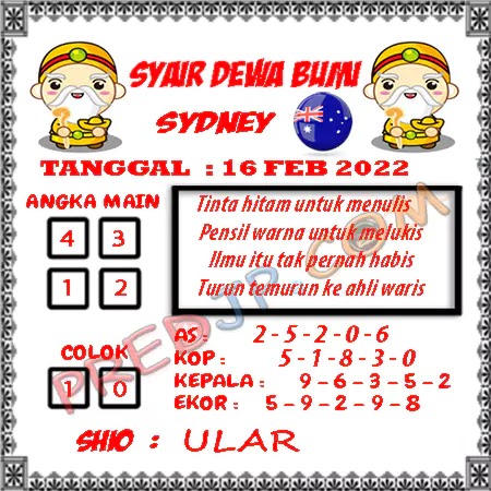 Prediksi Dewa Bumi Sdy Kamis 16-Feb-2023