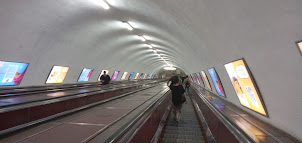 A view of the depth of Marjanihvili Metro Station escalator. .