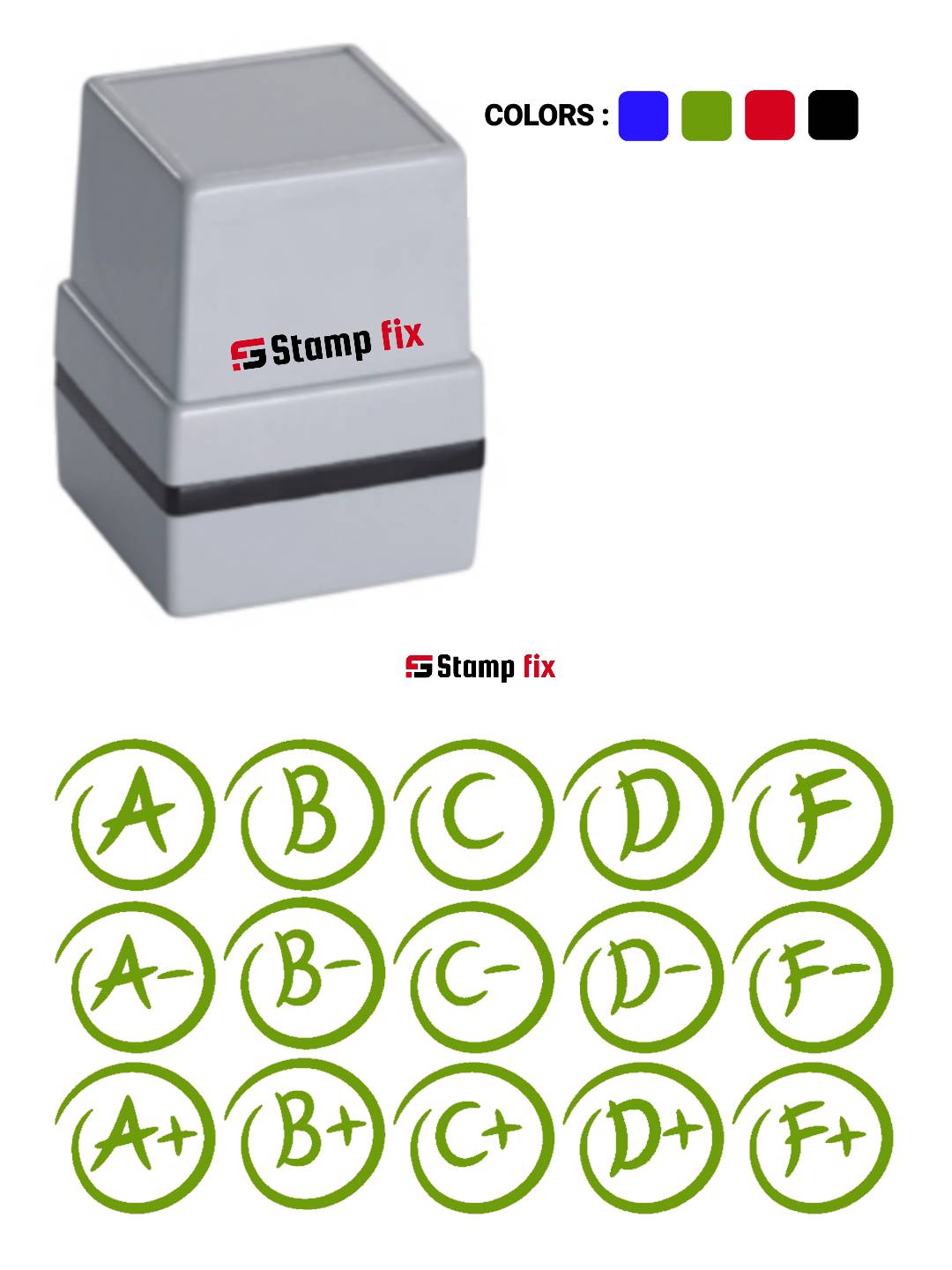 Pre Ink teachers grade stamp, tecahers stamp, school stamp, mark stamp, grade stamp, remark stamp , teachers easy stamp, teachers checking stamp, teachers marking stamp, Stamp by StampFix, a self-inking stamp with high-quality impressions
in India, nylon stamp, rubber stamp, pre ink stamp, polymer stamp, urgent stamp