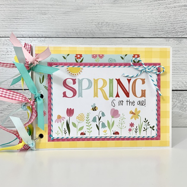 Spring scrapbook album with flowers