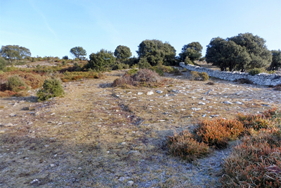 Murete de piedras en la zona superior