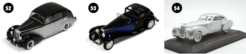 bentley mk vi 1:43, bugatti type 41 royale 1:43, delage d8 120-s pourtout aero coupe 1:43, coleccion ixo museum