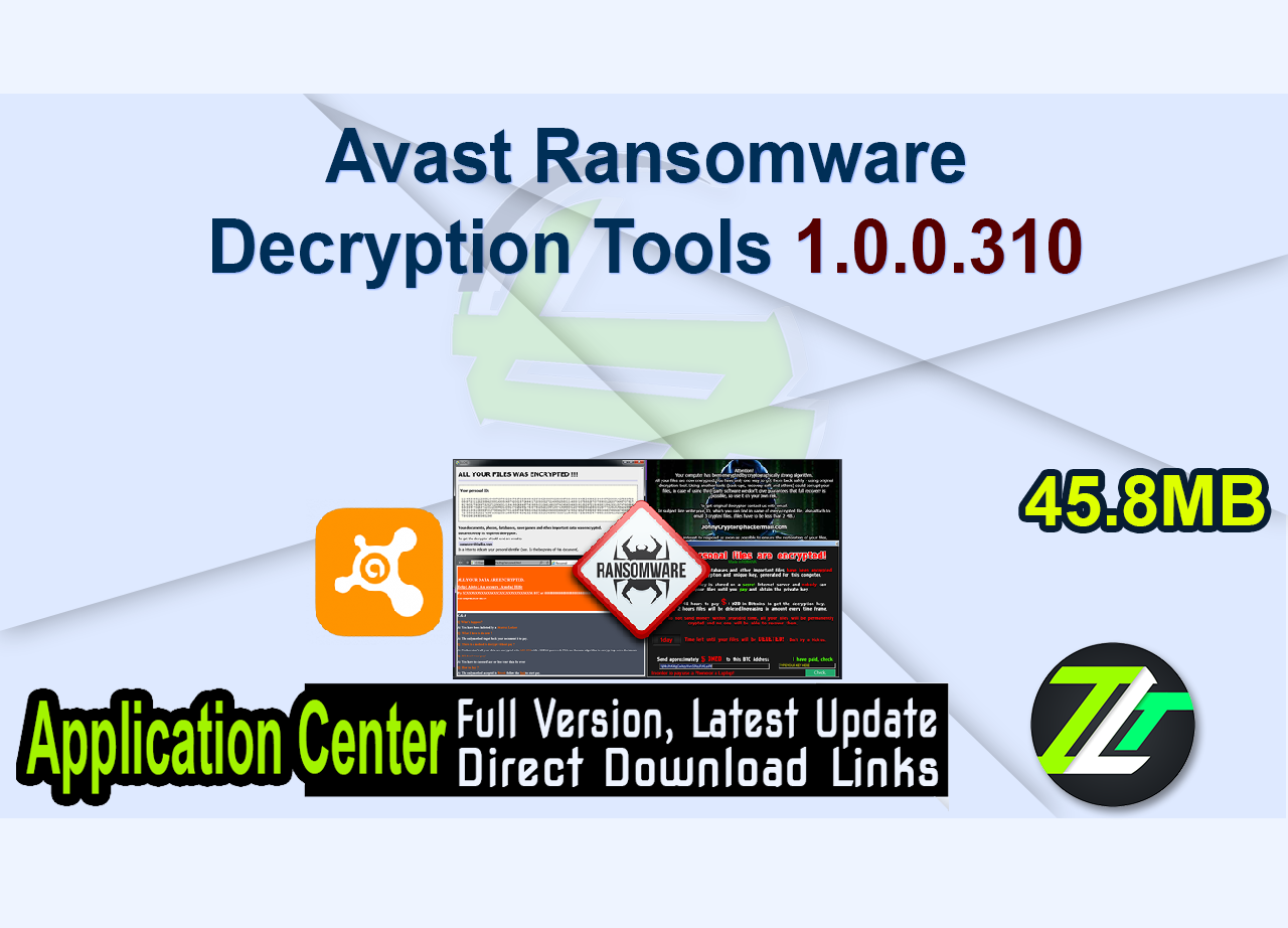 Avast Ransomware Decryption Tools 1.0.0.310