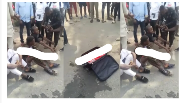 [Video] Suspected Yahoo boys arrested at a hotel with a live snake under their luggage