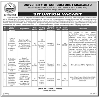 University of Faisalabad UAF Jobs 2022
