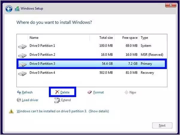 17-windows-10-clean-install-delete-partition-2022