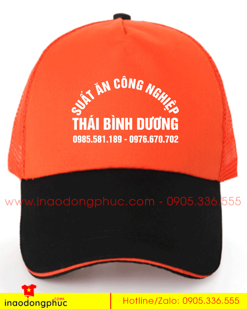 In mũ lưỡi trai Suất ăn công nghiệp Thái Bình Dương