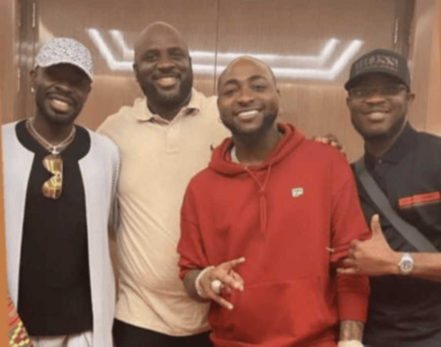 Wema Bank officials from Lagos pay Davido a visit in Dubai after netting over N190M
