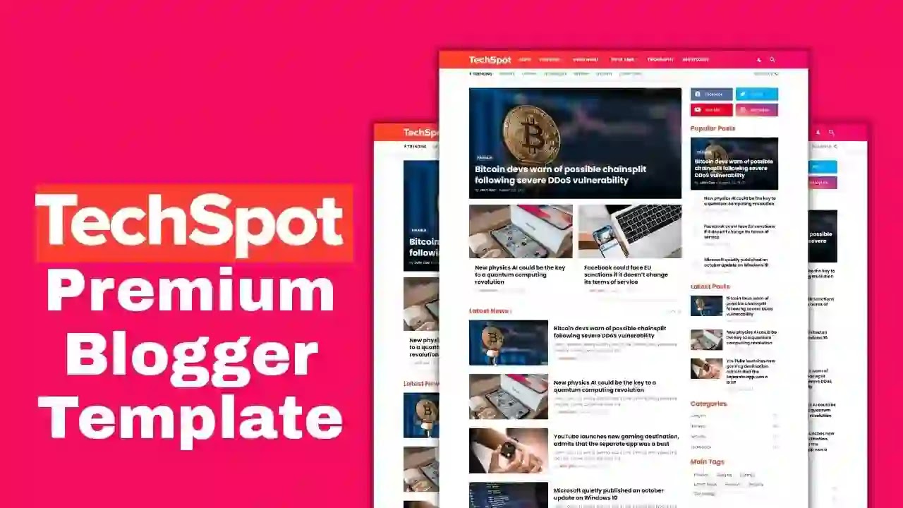 Techspot Premium Blogger Template Free Download Now Latest