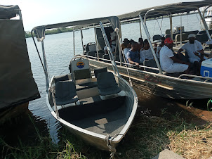 Our " Chobe Sunset Cruise " boat.