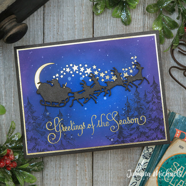 Greetings of the Season Christmas Card by Juliana Michaels featuring Tim Holtz Simon Says Stamp Diecember Die