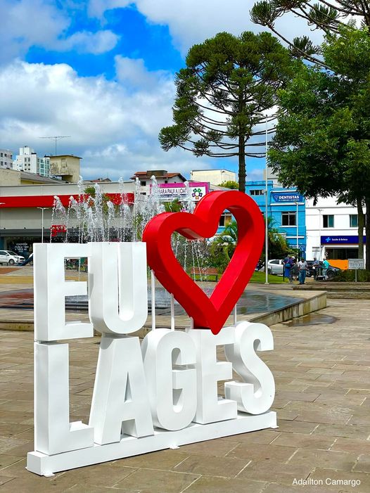 Letreiro Turístico EU AMO LAGES