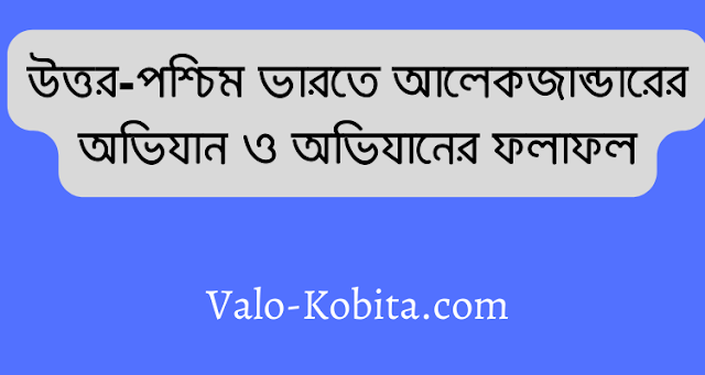 উত্তর-পশ্চিম ভারতে আলেকজান্ডারের অভিযান ও অভিযানের ফলাফল