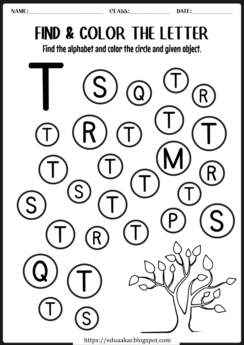 Identify Alphabet T Worksheet