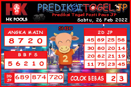 Prediksi Togel Hongkong JP Sabtu 26 Februari 2022