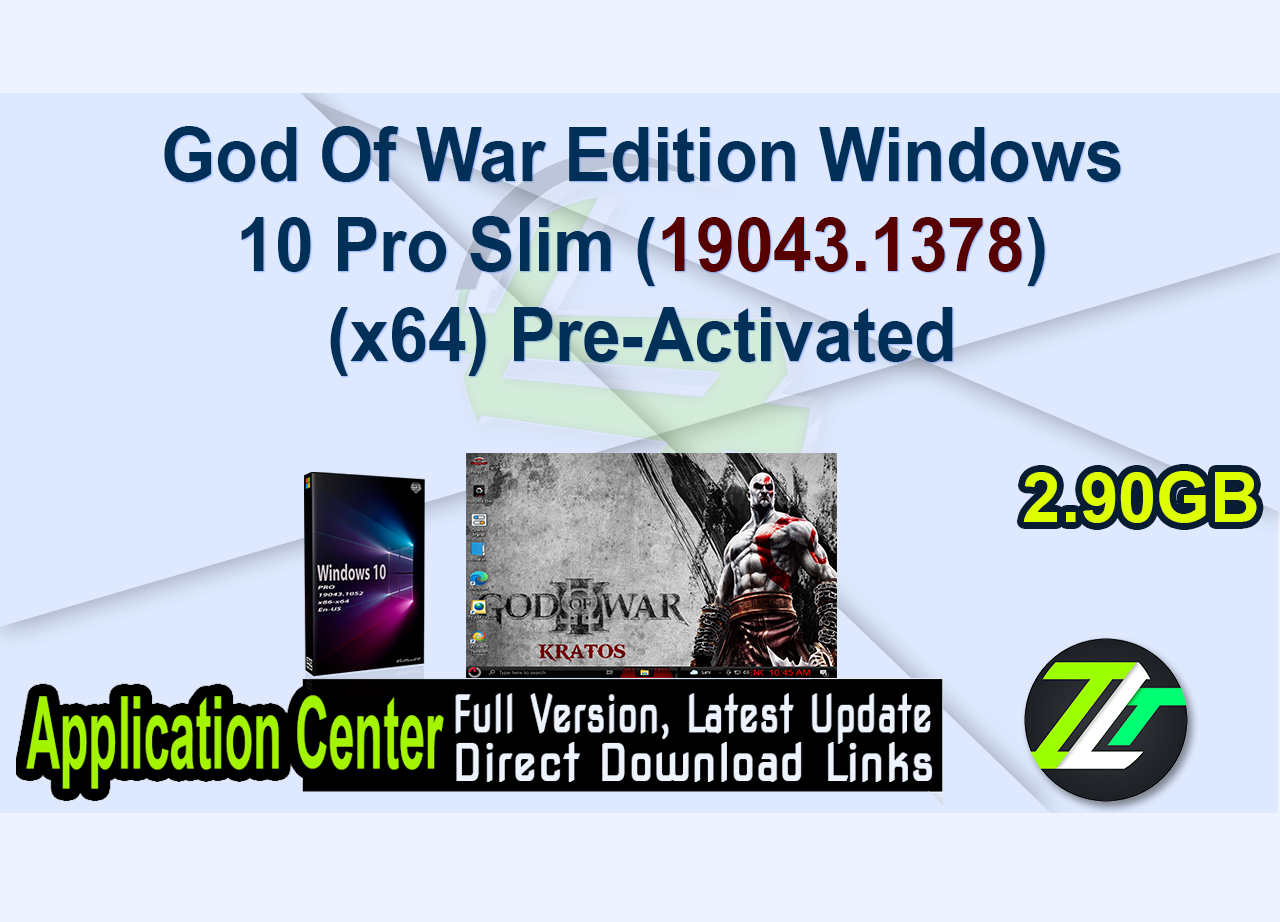 God Of War Edition Windows 10 Pro Slim (19043.1378) (x64) Pre-Activated