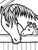 Horse and colt coloring sheet