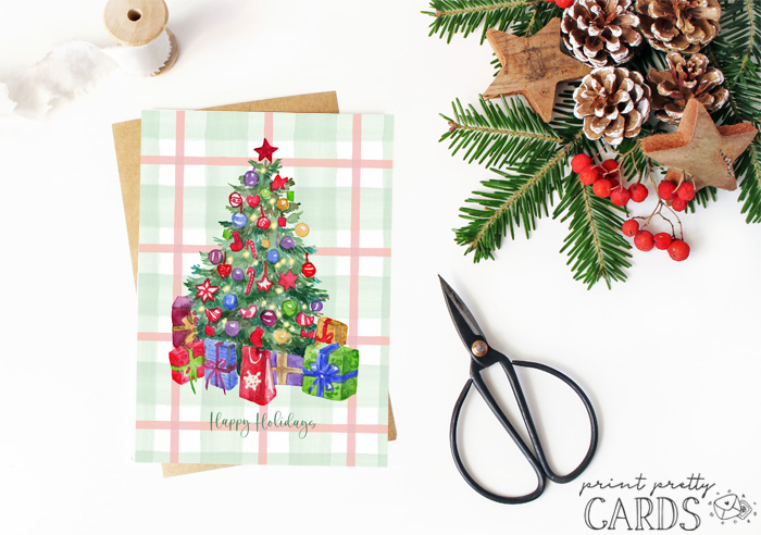 Printable Watercolor Christmas Cards