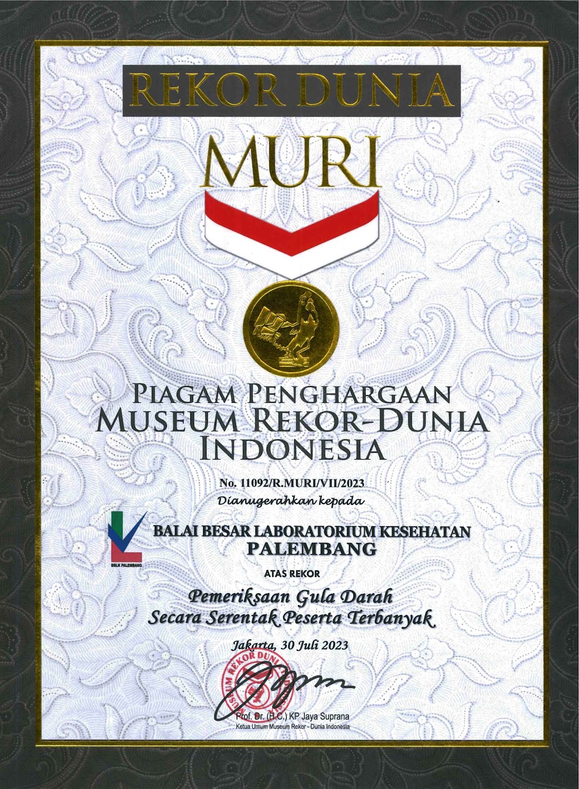 Rekor MURI BBLK/BBLKM Palembang