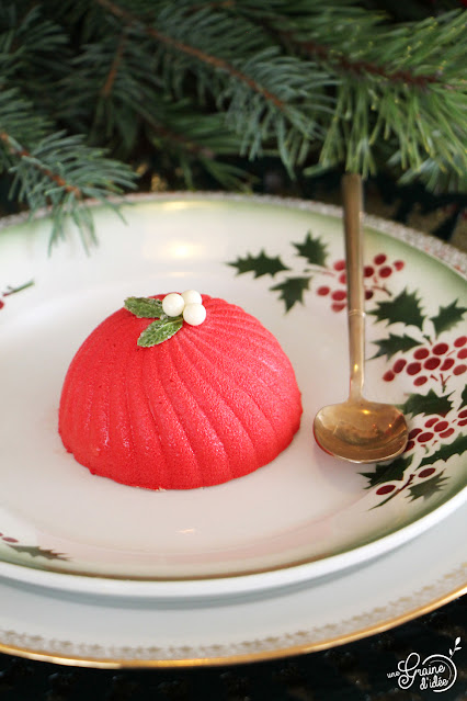 Dôme Vanille Cerise et Gavottes au Ruby Dessert Recette festive Recette Noël Nouvel An Fête