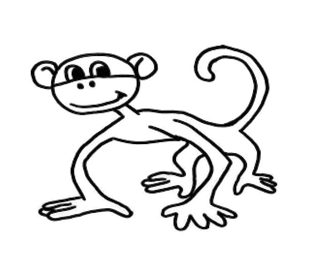 How to draw a funny monkey - Monkey drawing for kids - Art for kids