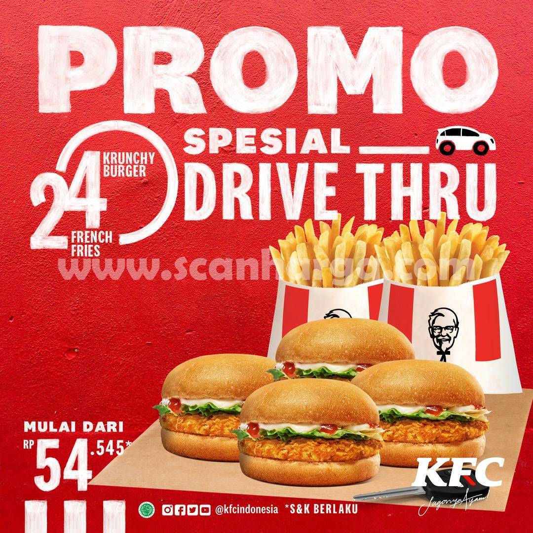 Promo KFC Drive Thru DT24 - Dua Pilihan Paket Harga mulai Rp.54.545*