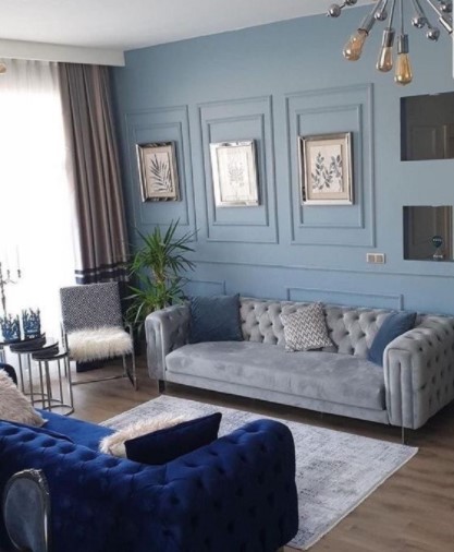 blue grey color scheme living room