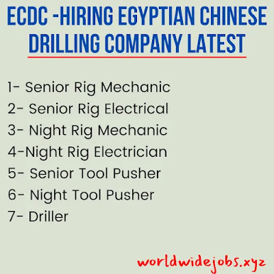 ECDC -Hiring Egyptian Chinese Drilling Company Latest