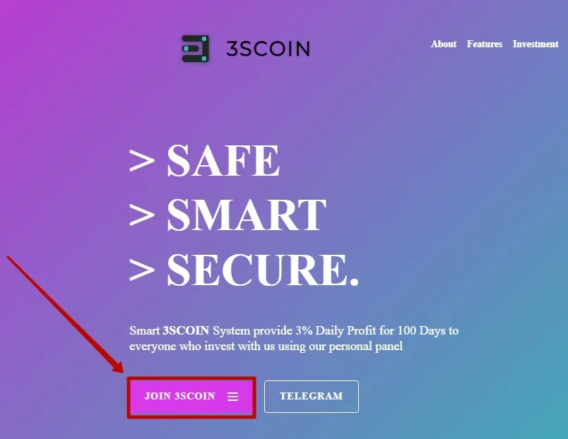 Регистрация в 3SCoin