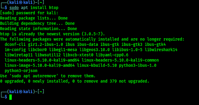 installing htop on kali linux