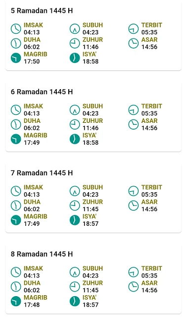 Jadwal Imsakiyah Ramadan 1445 H/2024 M Kota Madiun Provinsi Jawa Timur