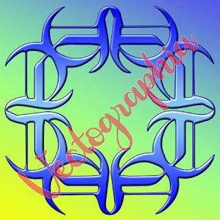 snow flake blue gradient 3d flower shape tile design illustration