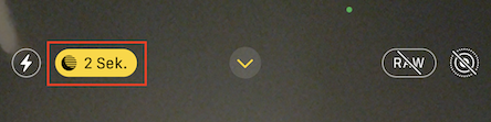 Indikator Mode Malam di aplikasi kamera iOS