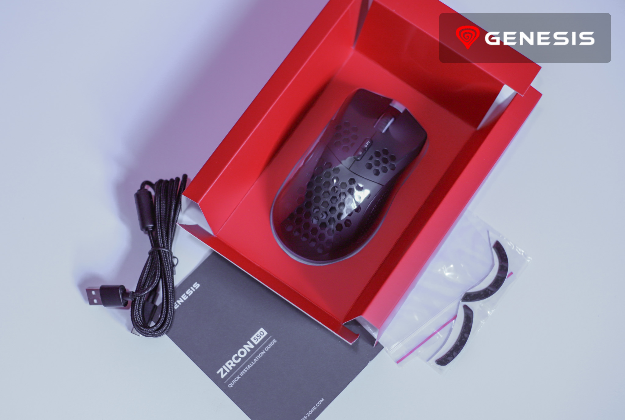 Genesis Zircon 550 bezprzewodowa myszka dla graczy zawartość opakowania