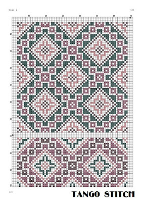 Mosaic ornament set cross stitch pattern