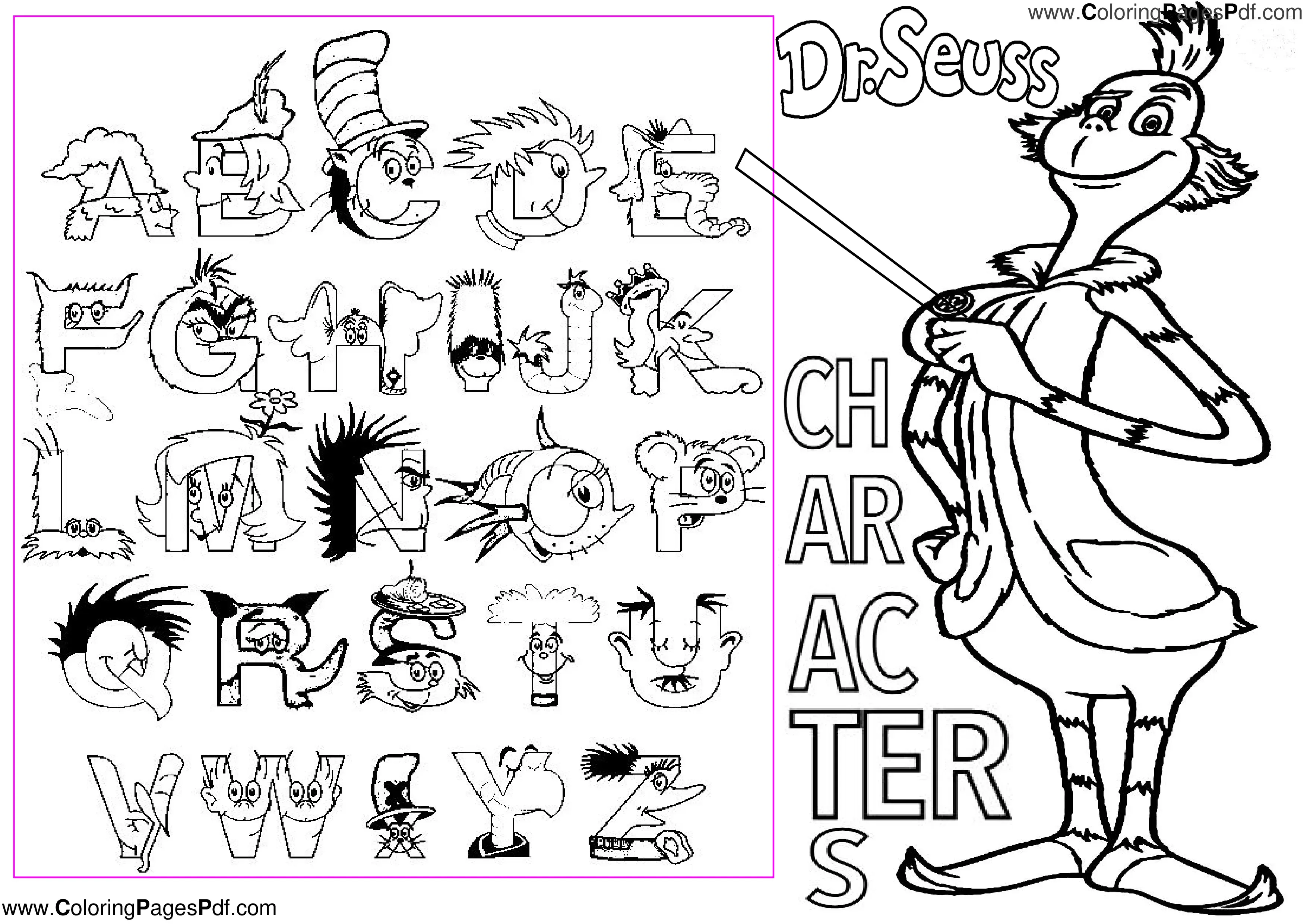 Dr seuss printable characters