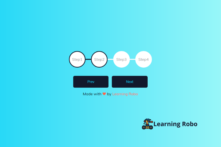 Step progress bar using HTML, CSS & JavaScript