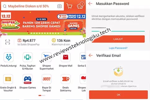 cara mengganti email di shopee